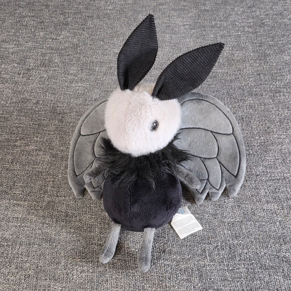 Jellycat Miff Mothman Plush NWT Gray Black Halloween MIF3MOTH Authentic